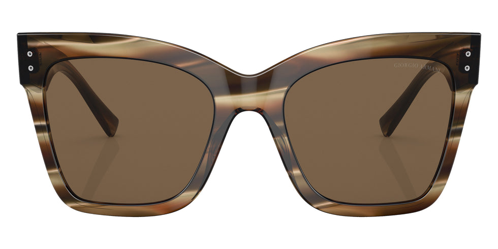 GIORGIO ARMANI AR8175 595473 54 - Striped Brown / Dark Brown #id:ar8175595473_s:102100