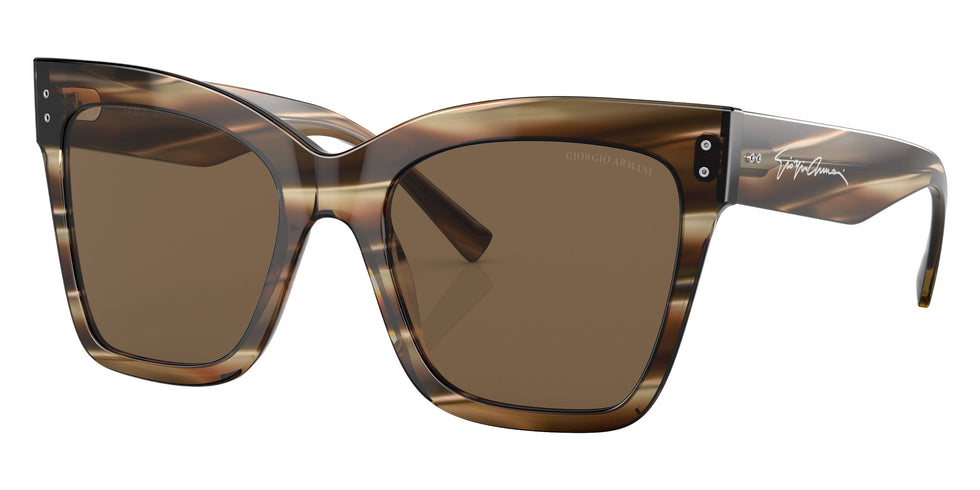 GIORGIO ARMANI AR8175 595473 54 - Striped Brown / Dark Brown #id:ar8175595473_s:102105