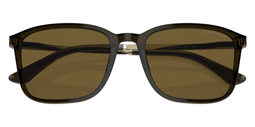 GIORGIO ARMANI AR8197 503073 55 - Transparent Olive Green / Dark Brown #id:ar8197503073_s:100120