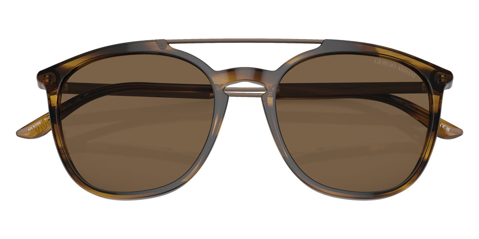 GIORGIO ARMANI AR8198 603773 54 - Striped Brown / Dark Brown #id:ar8198603773_s:100120