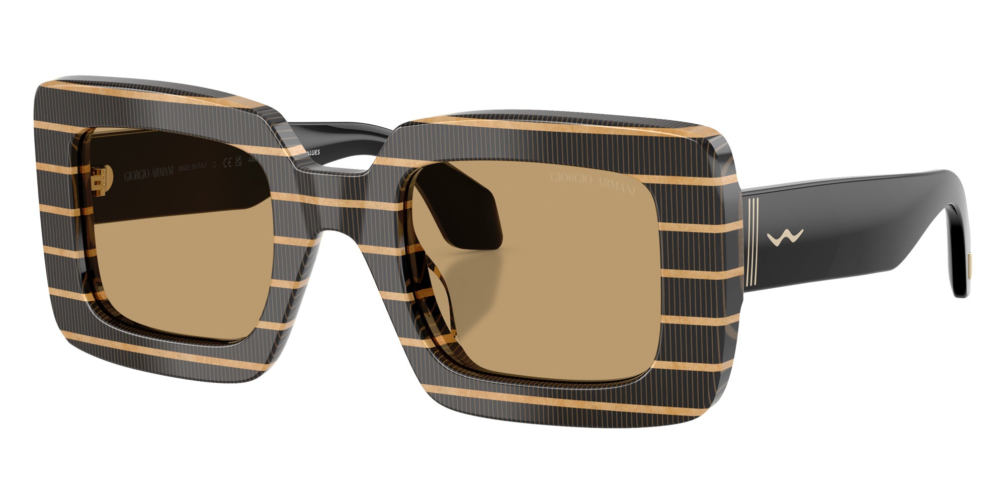 GIORGIO ARMANI AR8241U 622673 48 - Thin Striped Black/Gold / Brown #id:ar8241u622673_s:100105