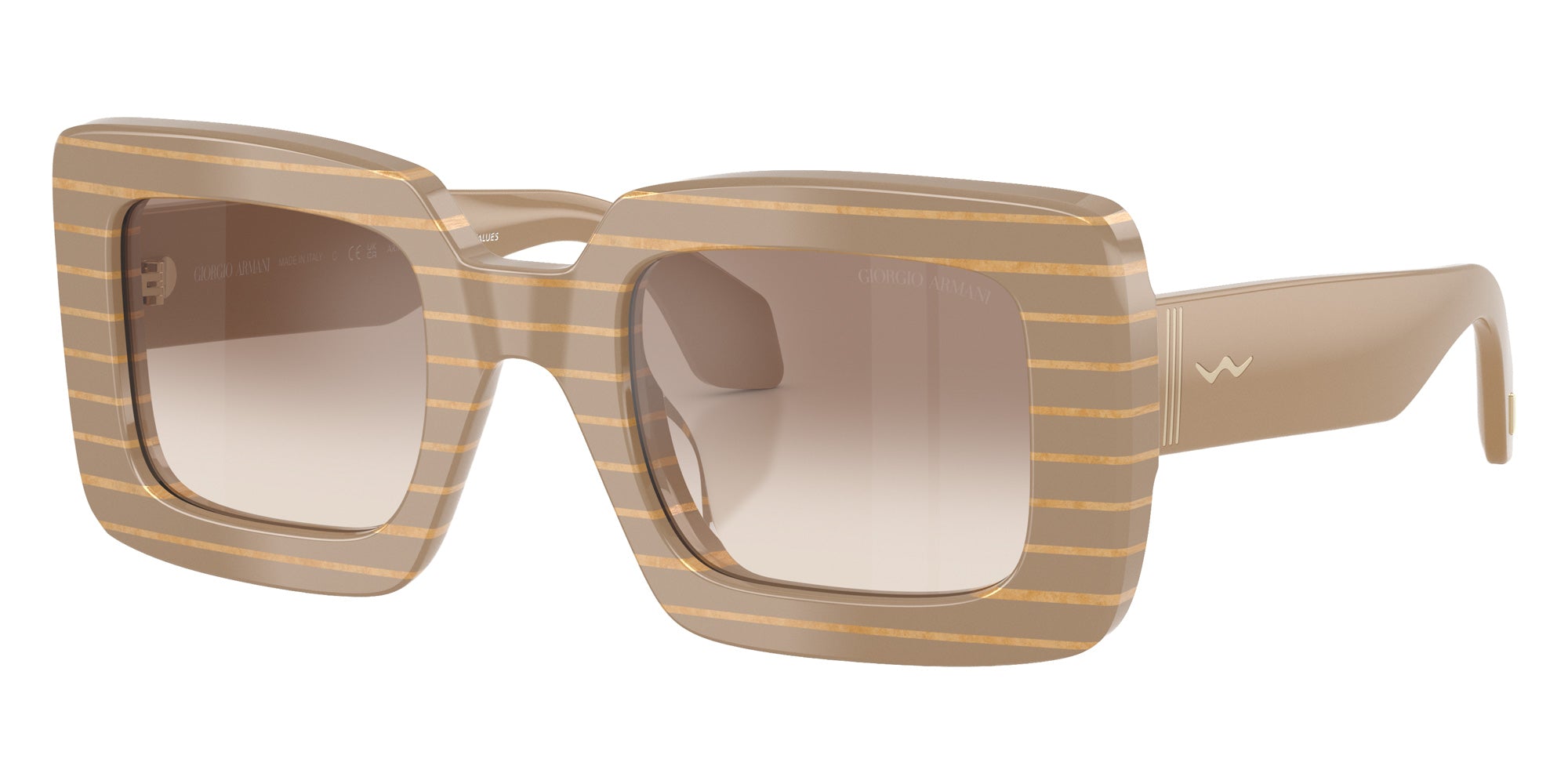 GIORGIO ARMANI AR8241U 631094 48 - Striped Beige/Gold Block / Gradient Brown Mirrored Silver #id:ar8241u631094_s:102105