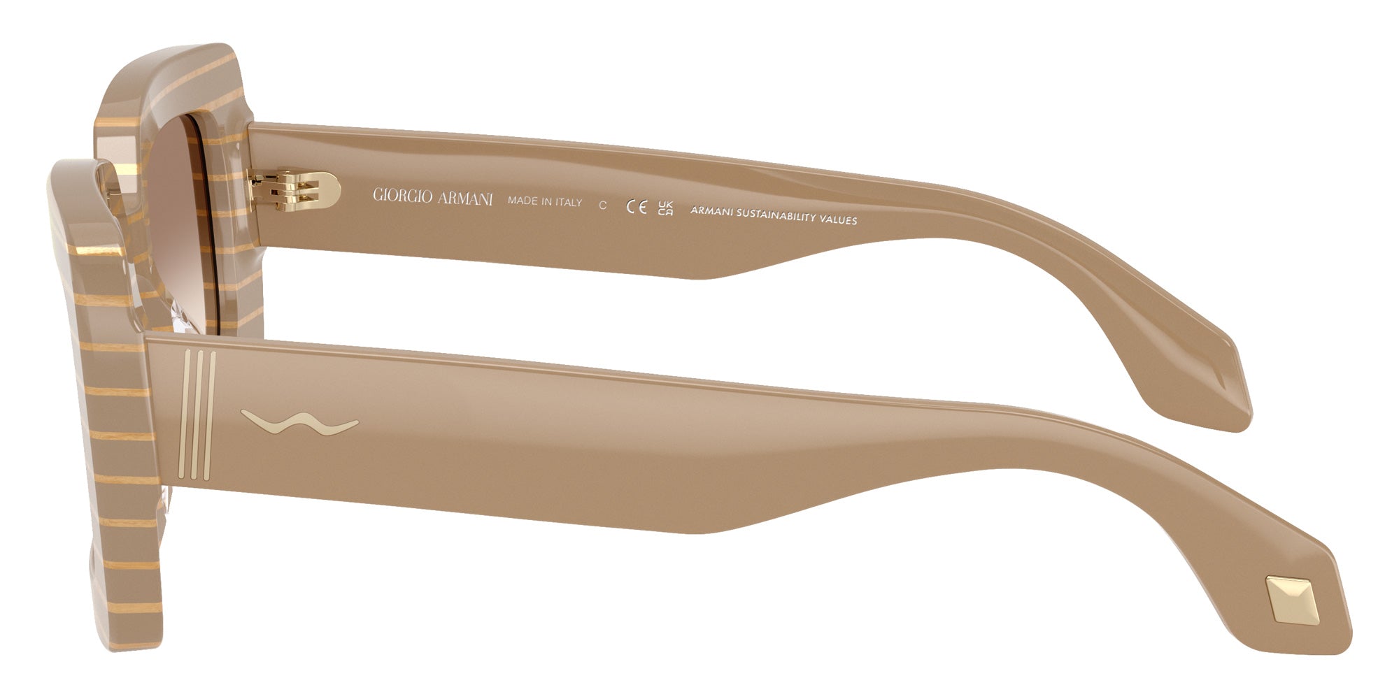 GIORGIO ARMANI AR8241U 631094 48 - Striped Beige/Gold Block / Gradient Brown Mirrored Silver #id:ar8241u631094_s:102110