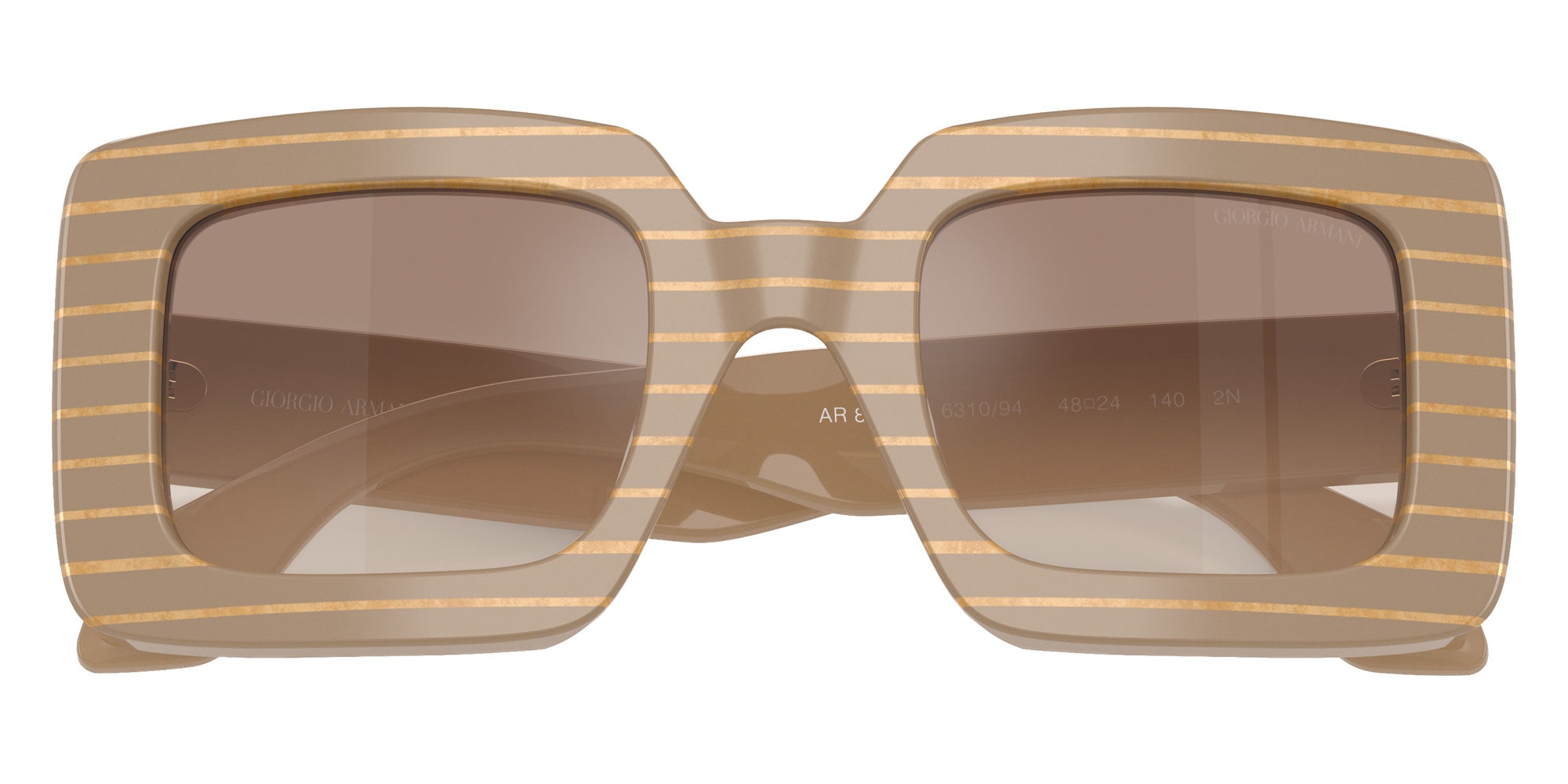 GIORGIO ARMANI AR8241U 631094 48 - Striped Beige/Gold Block / Gradient Brown Mirrored Silver #id:ar8241u631094_s:102120