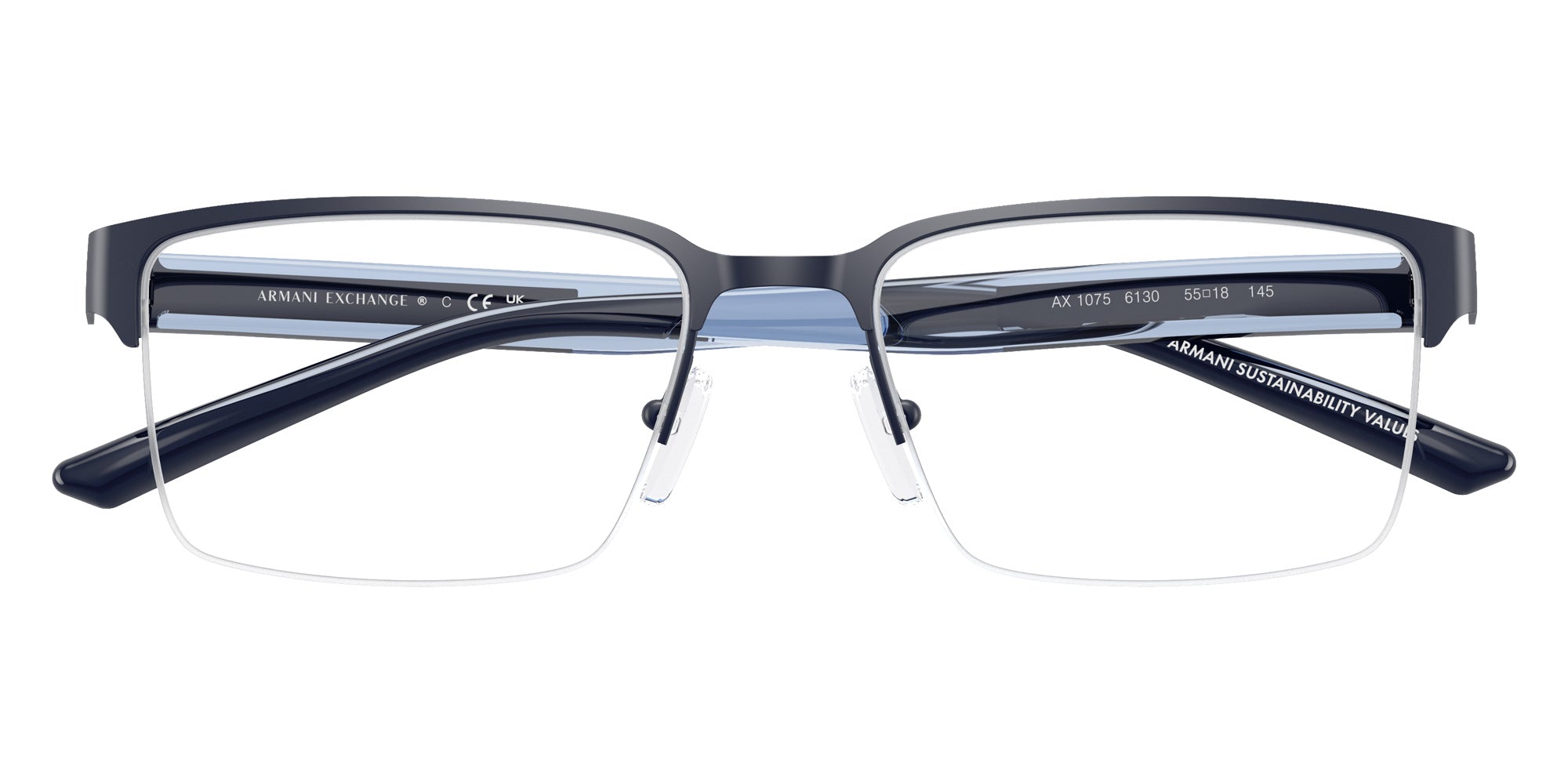 ARMANI EXCHANGE AX1075 6130 55 - Matte Blue #id:ax10756130_s:104100