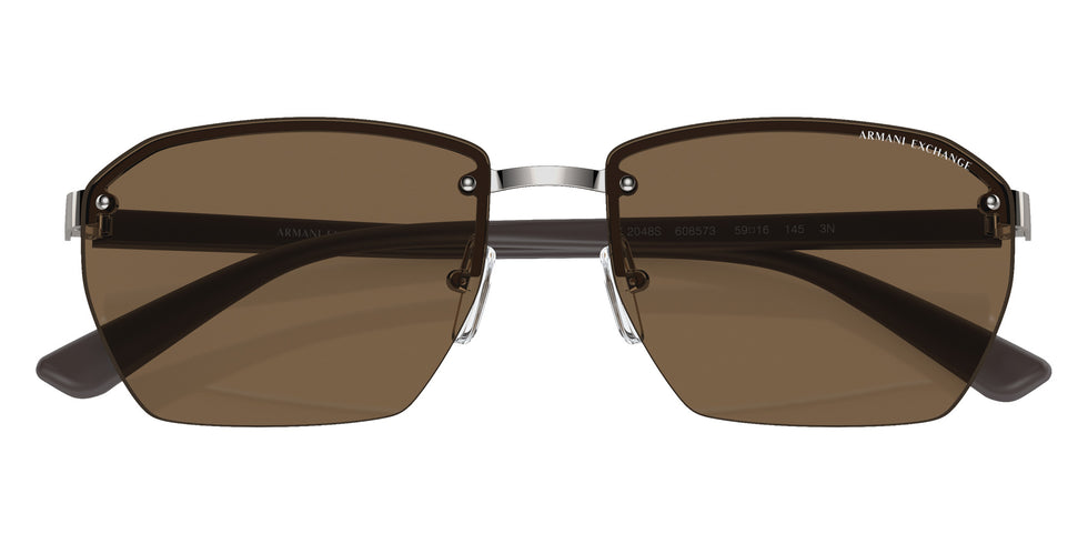 ARMANI EXCHANGE AX2048S 608573 59 - Shiny Gunmetal / Dark Brown #id:ax2048s608573_s:100120