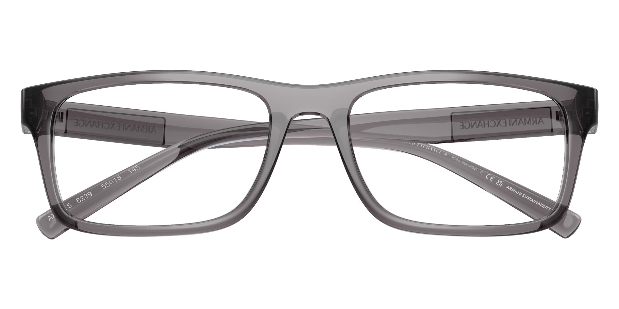 ARMANI EXCHANGE AX3115 8239 55 - Shiny Transparent Gray #id:ax31158239_s:102120