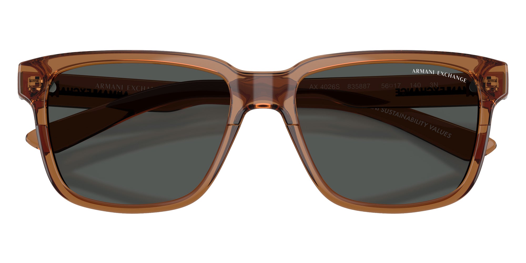 ARMANI EXCHANGE AX4026S 835887 56 - Shiny Transparent Brown #id:ax4026s835887_s:100100