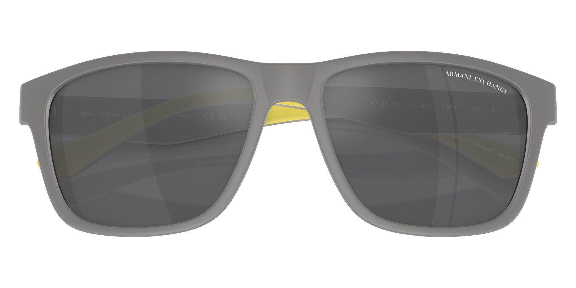 ARMANI EXCHANGE AX4135S 81806G 59 - Matte Gray / Gray Mirrored Silver #id:ax4135s81806g_s:100120