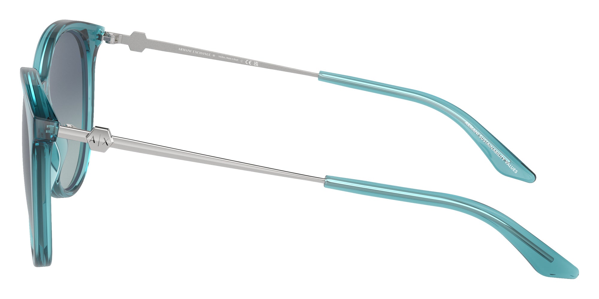 ARMANI EXCHANGE AX4140S 82374S 55 - Shiny Transparent Petroleum / Azure Gradient Dark Blue #id:ax4140s82374s_s:100110