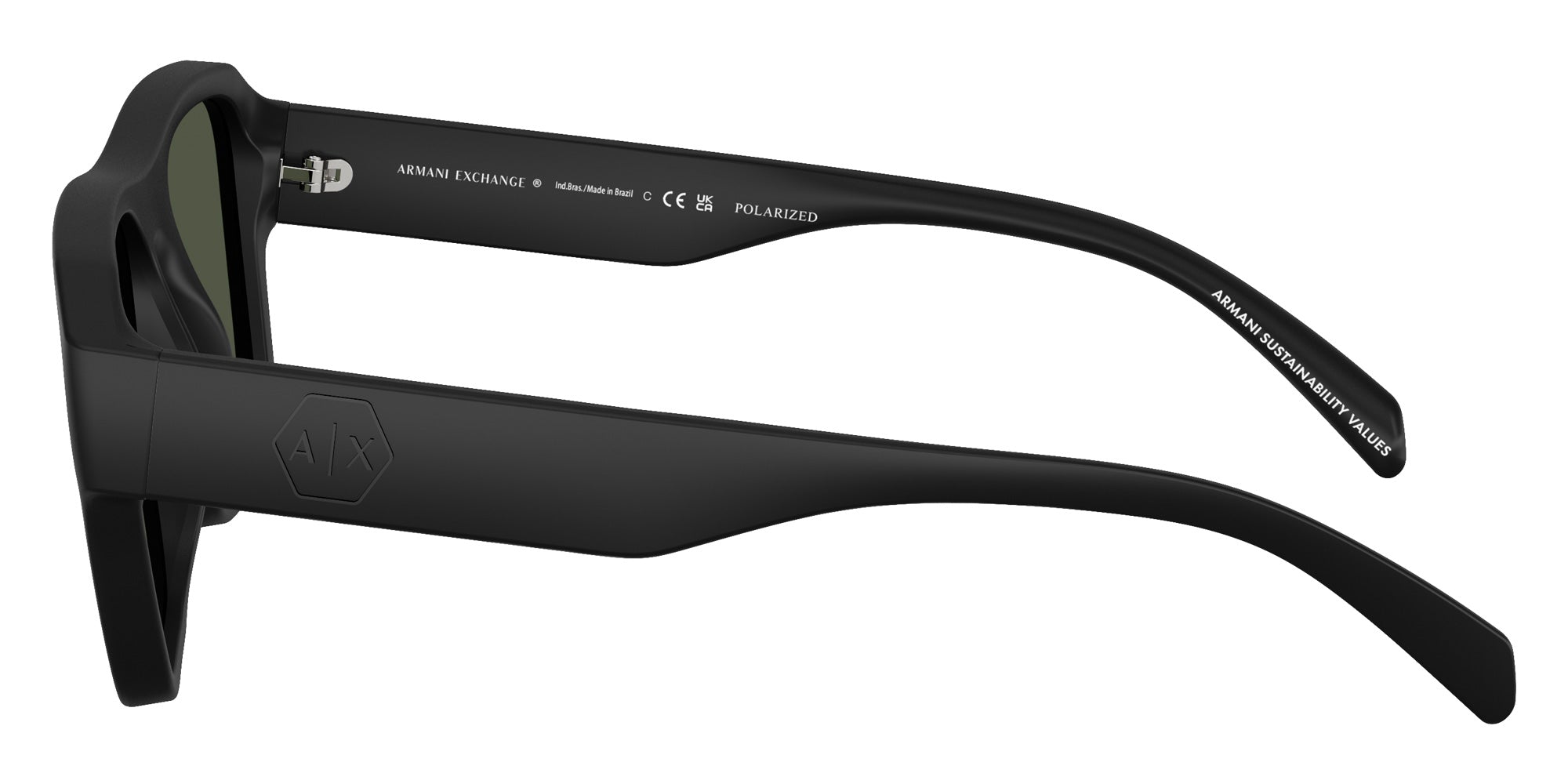 ARMANI EXCHANGE AX4154SU 80782J 56 - Matte Black / Polarized Green #id:ax4154su80782j_s:100110