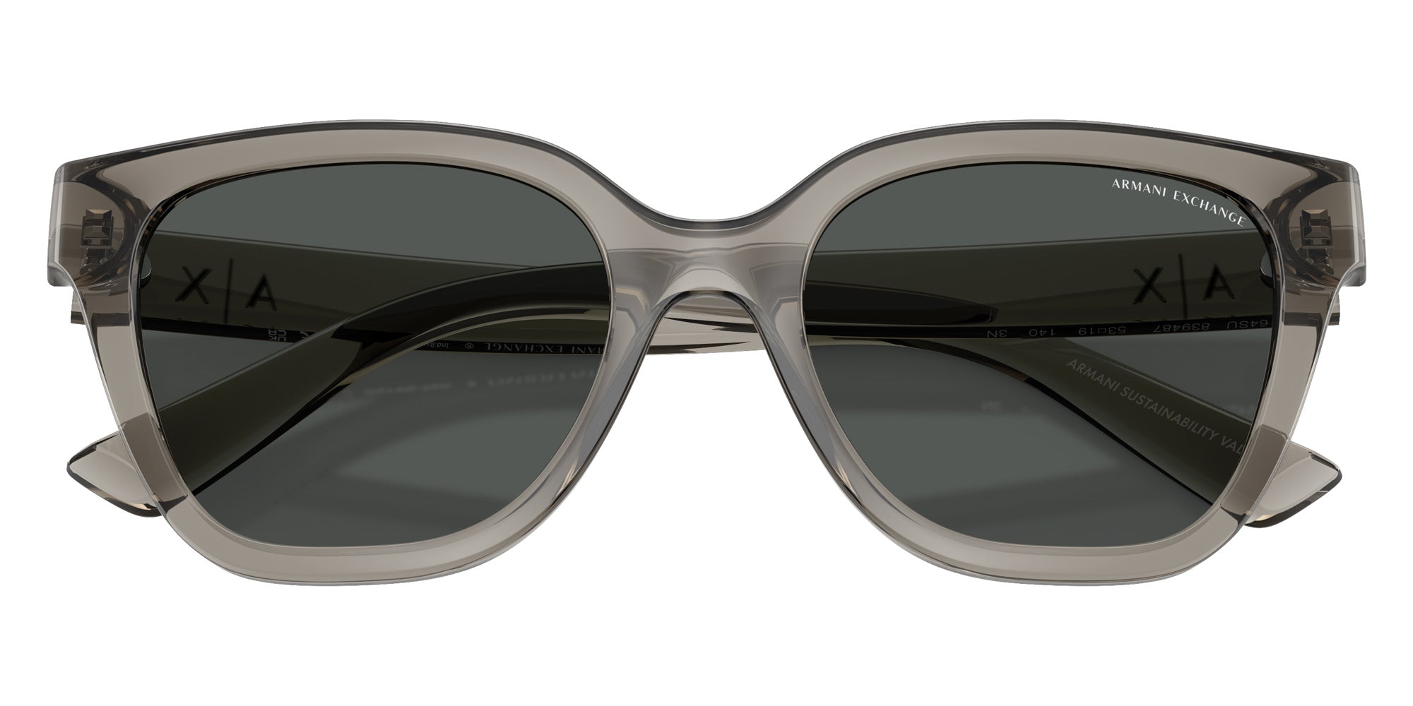 ARMANI EXCHANGE AX4164SU 839487 53 - Shiny Transparent Gray / Dark Gray #id:ax4164su839487_s:100120