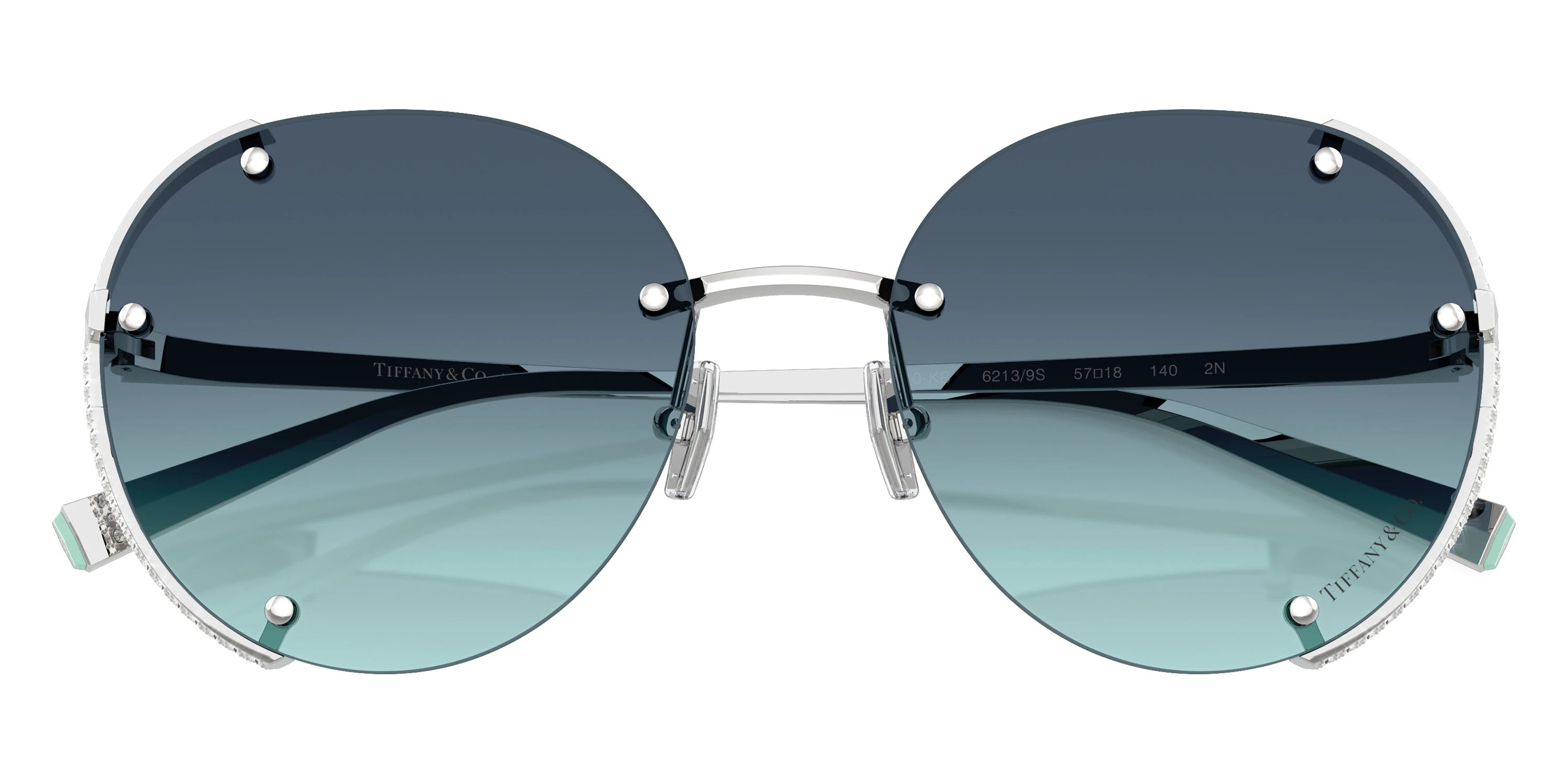 TIFFANY TF3110KB 62139S 57 - Silver Gold Plated / Azure Gradient Blue