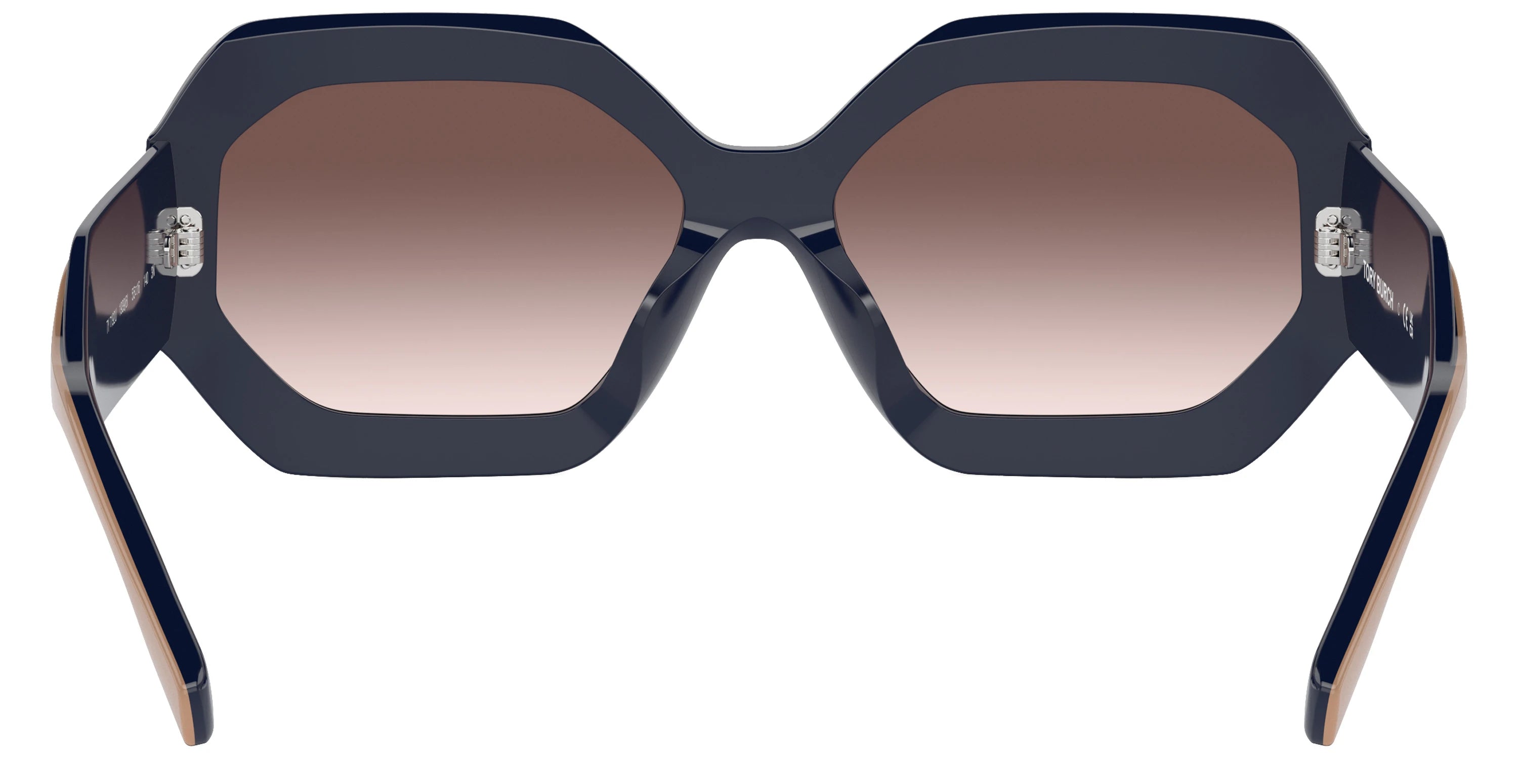 Tory Burch TY7192U 19396I 55 - Navy/Beige / Clear Gradient Gray Mirrored Silver