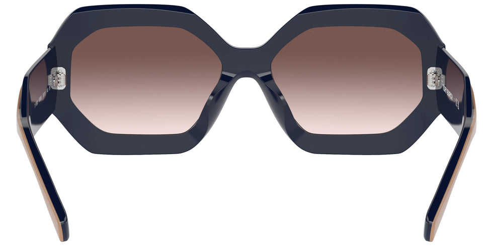 Tory Burch TY7192U 19396I 55 - Navy/Beige / Clear Gradient Gray Mirrored Silver