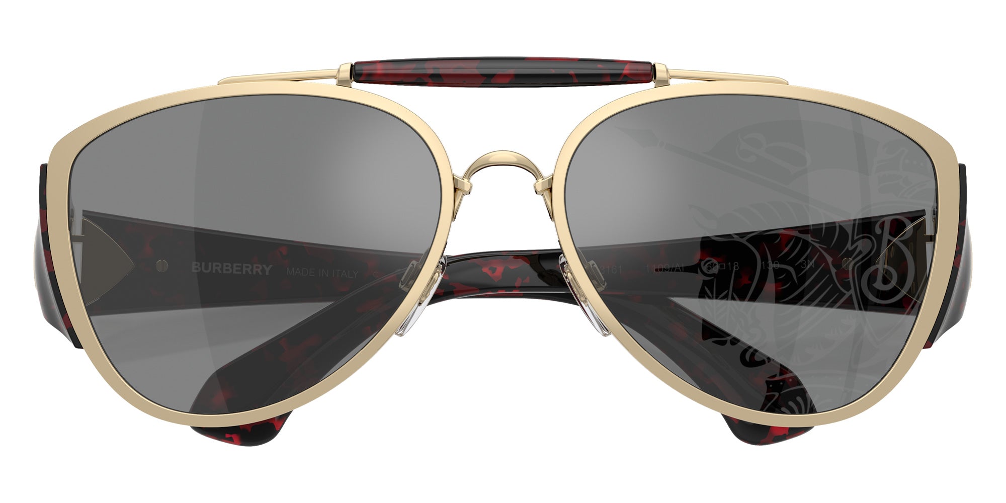 Burberry BE3161 1109AI 60 - Light Gold / Dark Gray Tampo Silver Mirrored #id:be31611109ai_s:100120