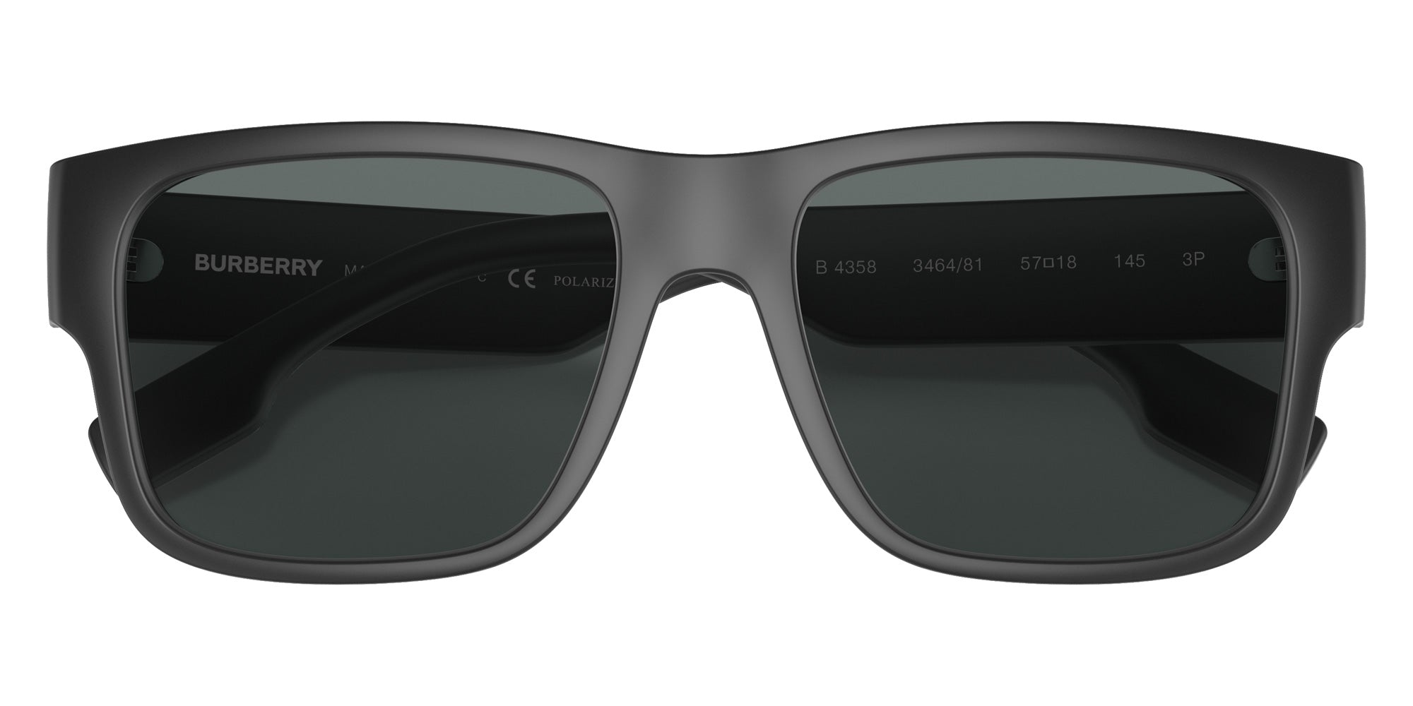 Burberry BE4358 Knight 346481 57 - Matte Black / Polarized Dark Gray #id:be4358346481_s:100120