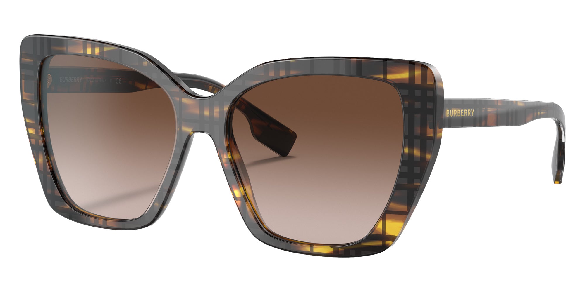 BURBERRY BE4366 Tamsin 398113 55 - Top Check/Striped Brown / Brown Gradient #id:be4366398113_s:100105