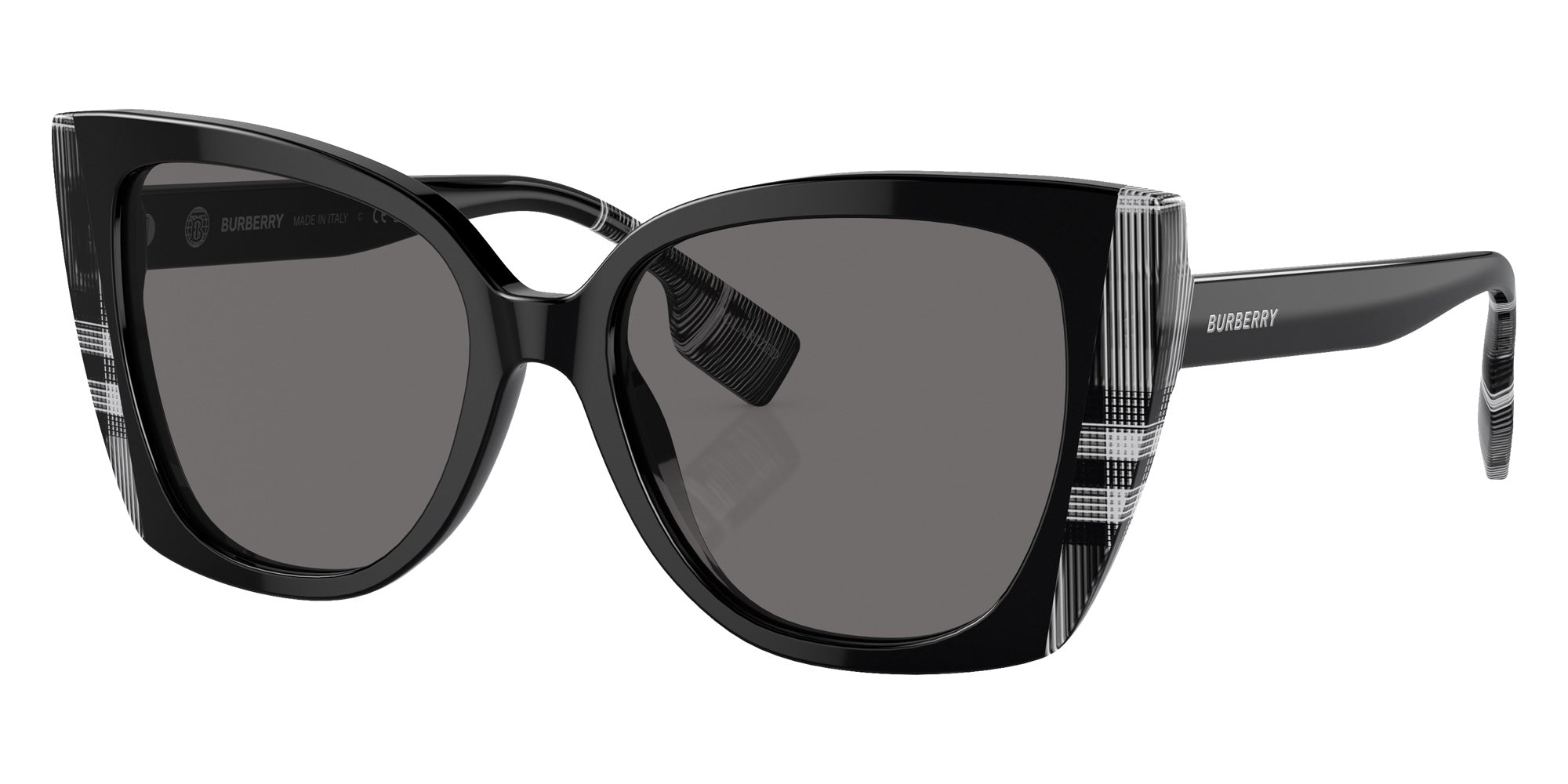 Burberry BE4393 Meryl 405181 54 - Black/Check White Black / Dark Gray Polarized #id:be4393405181_s:102105