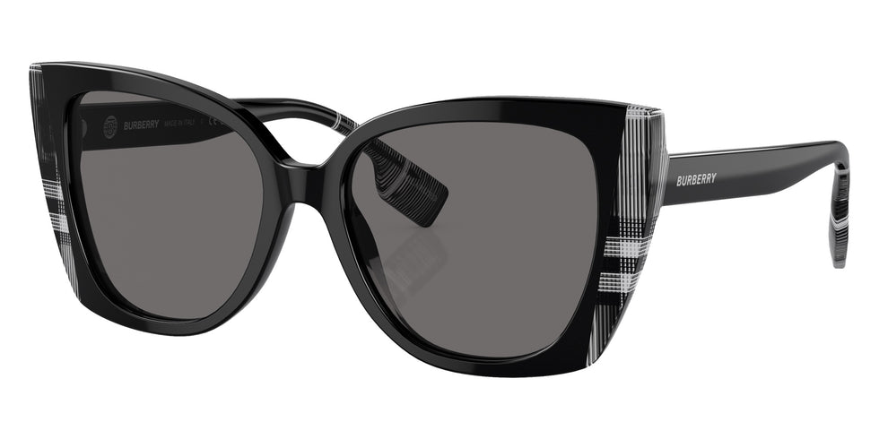 Burberry BE4393 Meryl 405181 54 - Black/Check White Black / Dark Gray Polarized #id:be4393405181_s:102105