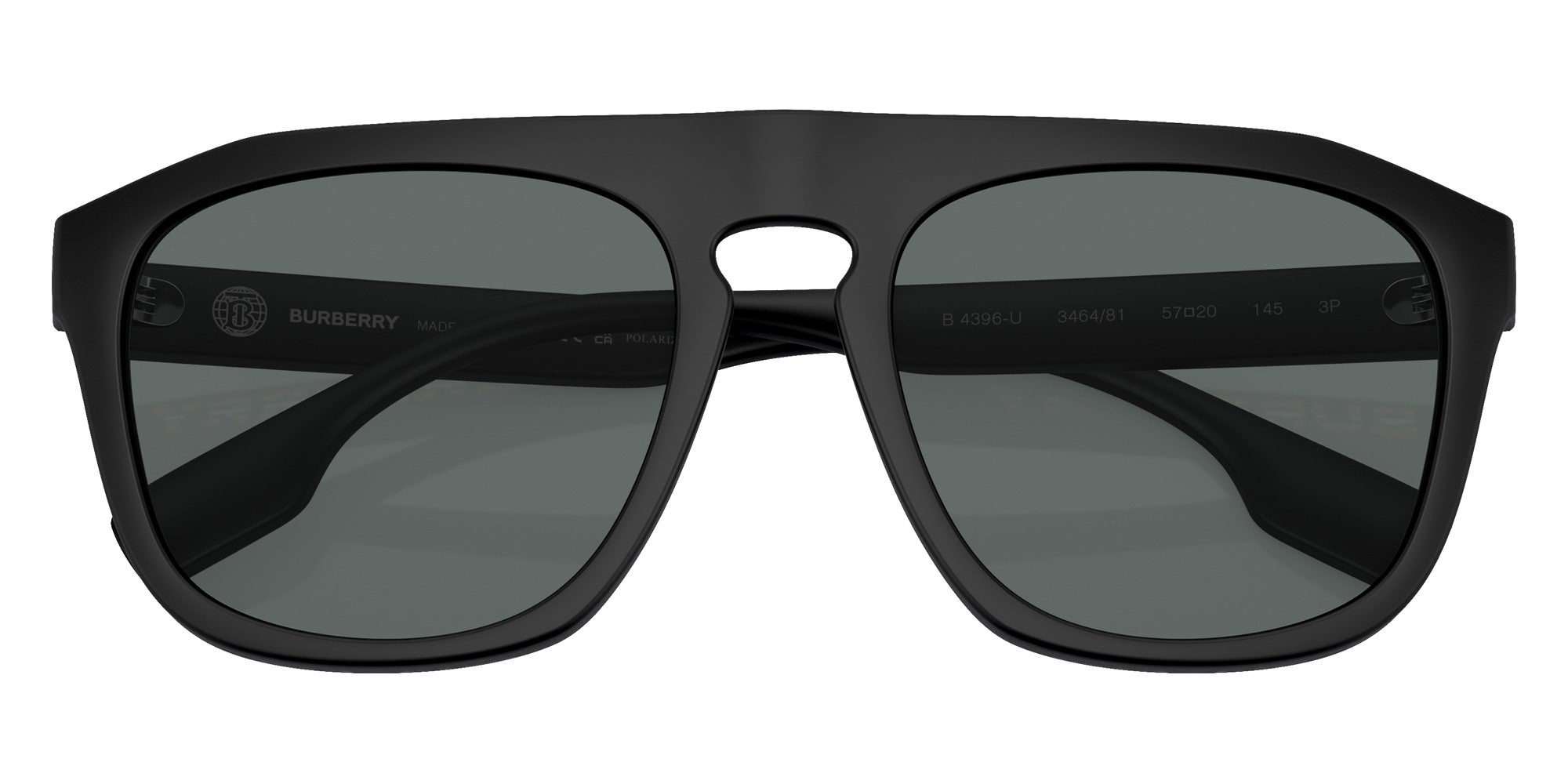 Burberry BE4396U Wren 346481 57 - Matte Black / Dark Gray Polarized #id:be4396u346481_s:100120