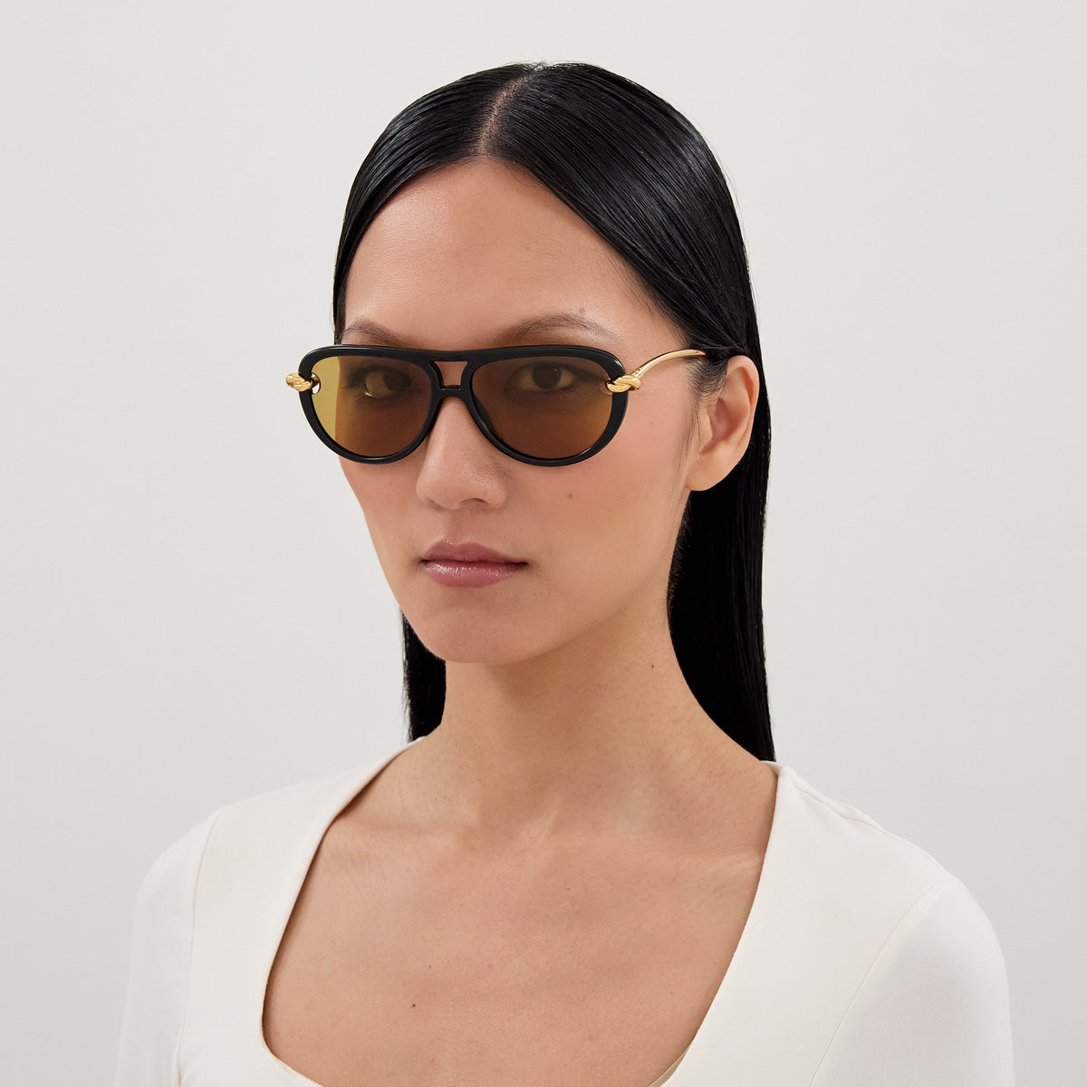 Bottega Veneta BV1418S 001 58 - Black/Gold / Yellow #id:bv1418s001_s:100120