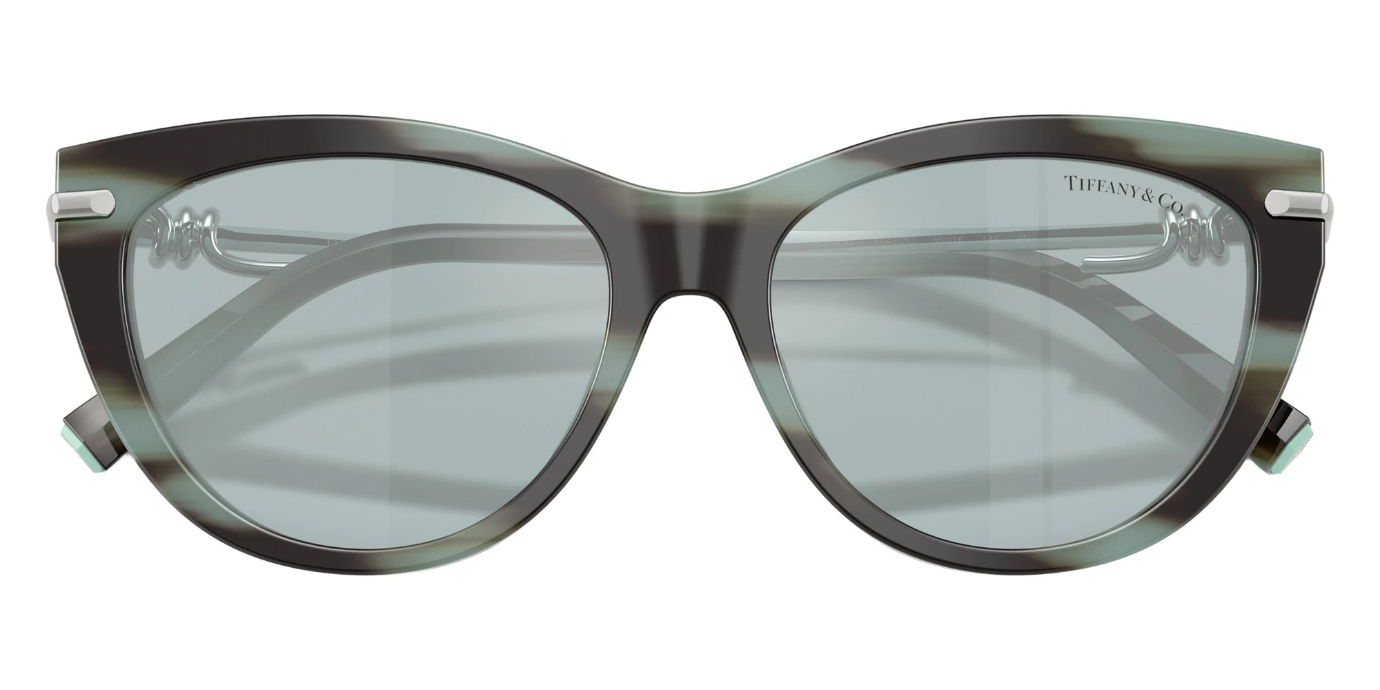 TIFFANY TF4253 84437C 55 - Striped Black Tiffany / Light Azure Silver Mirrored