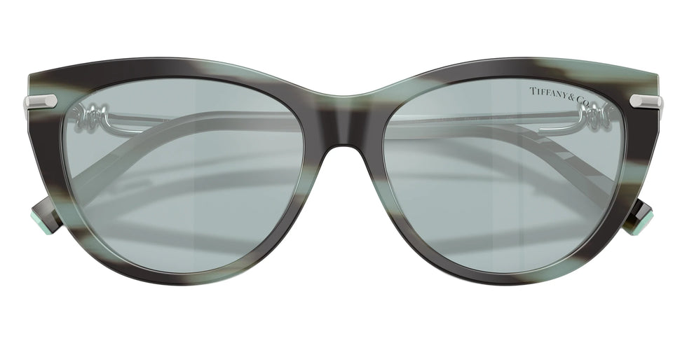 TIFFANY TF4253 84437C 55 - Striped Black Tiffany / Light Azure Silver Mirrored