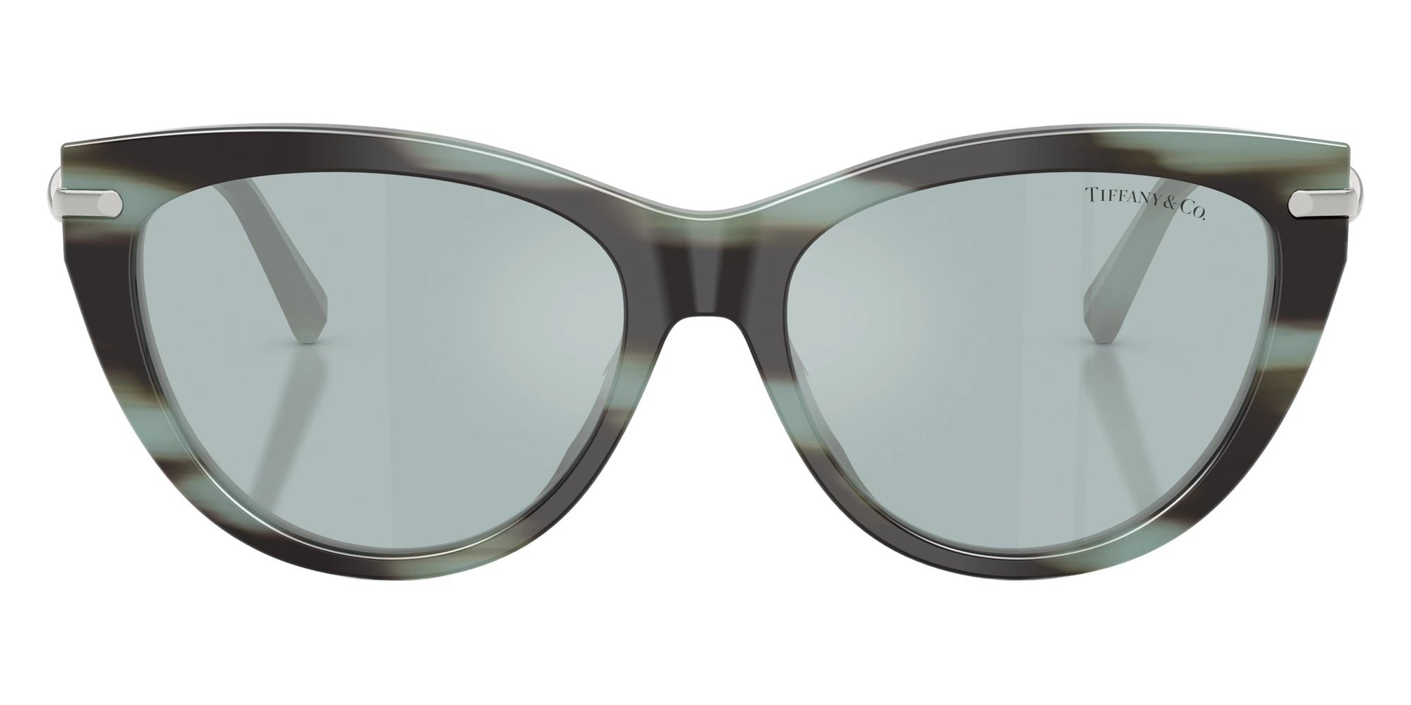 TIFFANY TF4253 84437C 55 - Striped Black Tiffany / Light Azure Silver Mirrored