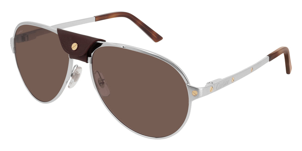 Cartier CT0034S 010 61 - Silver/Havana / Red AR Polarized #id:ct0034s010_s:116100