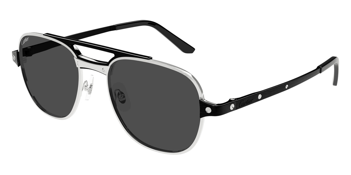 Cartier CT0477S 001 56 - Silver/Black / Smoke AR Polarized #id:ct0477s001_s:100105
