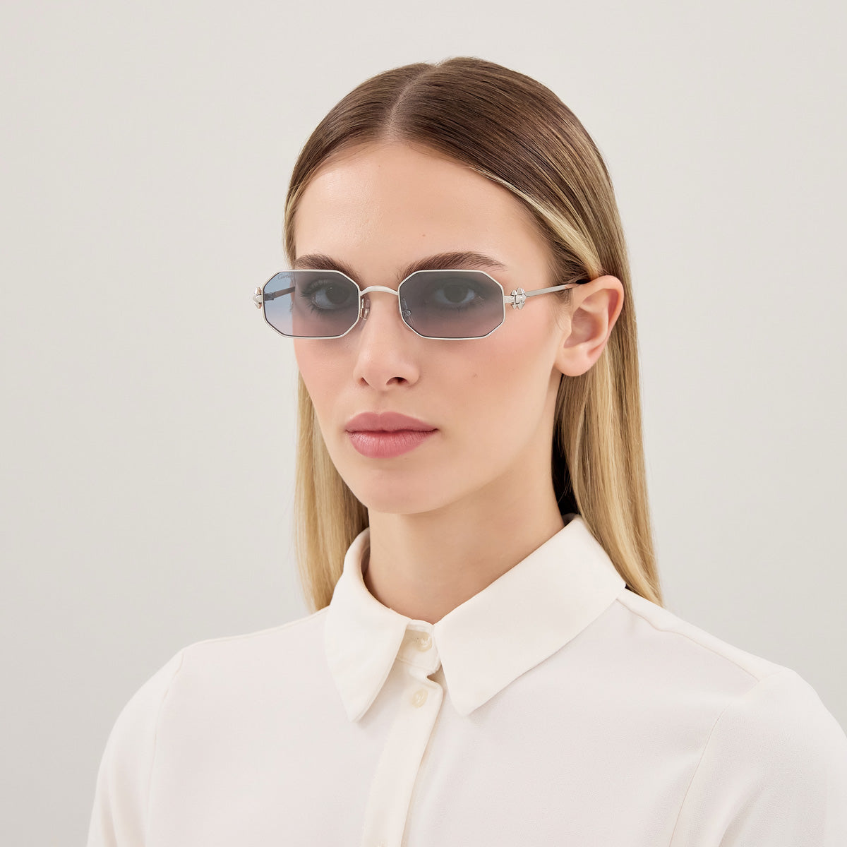Cartier CT0682S 009 53 - Silver / Light Blue Multi Treatment #id:ct0682s009_s:100115