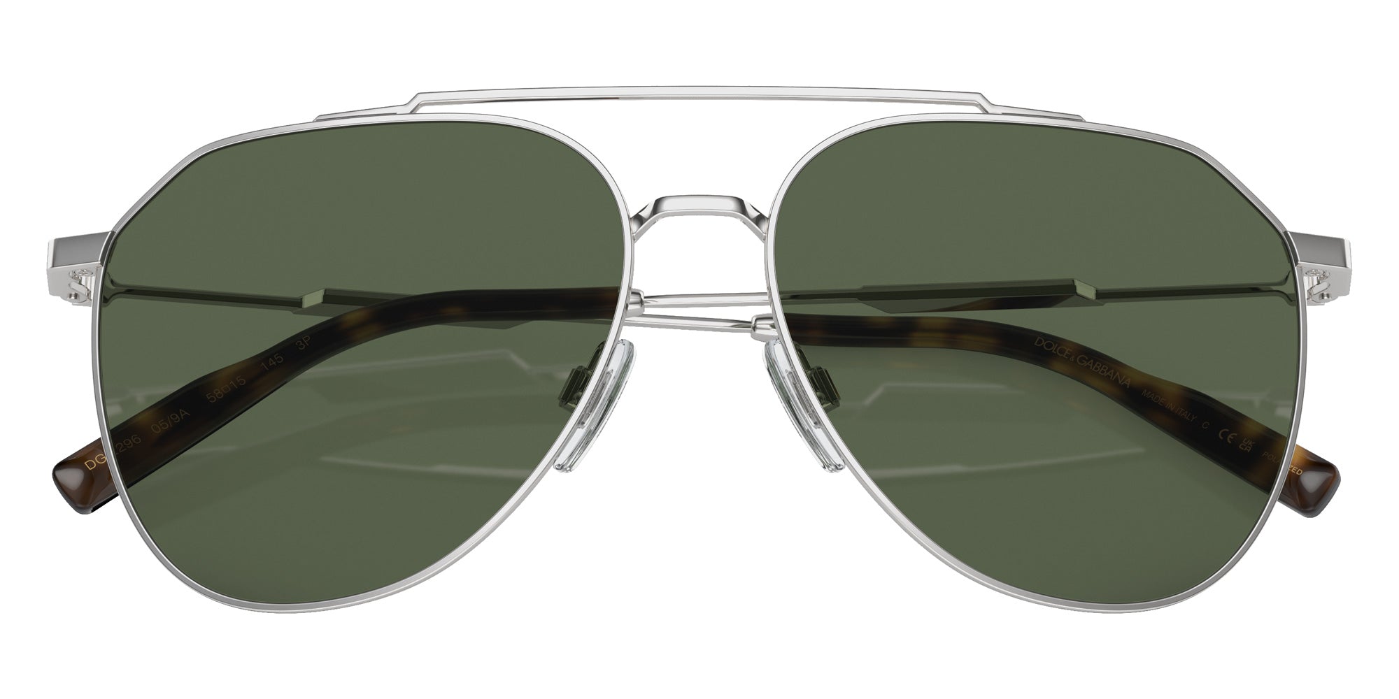 DOLCE & GABBANA DG2296 05/9A 58 - Silver / Dark Green Polarized #id:dg2296059a_s:100120