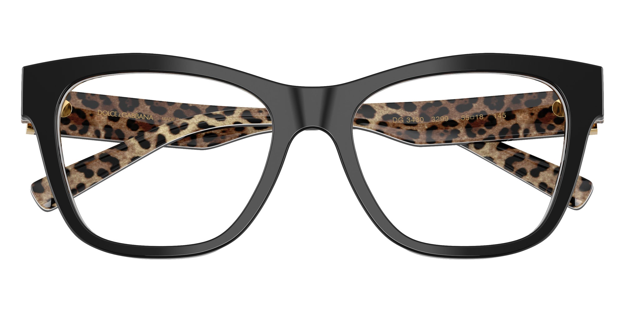 DOLCE & GABBANA DG3430 3299 53 - Black on Leo Brown #id:dg34303299_s:102120