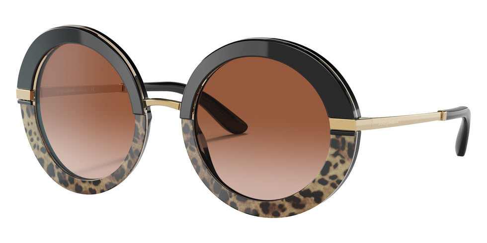 DOLCE & GABBANA DG4393F 324413 52 - Black/Leo Print / Brown Gradient #id:dg4393f324413_s:100105