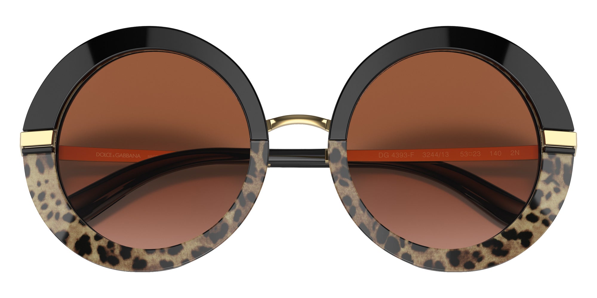 DOLCE & GABBANA DG4393F 324413 52 - Black/Leo Print / Brown Gradient #id:dg4393f324413_s:100120