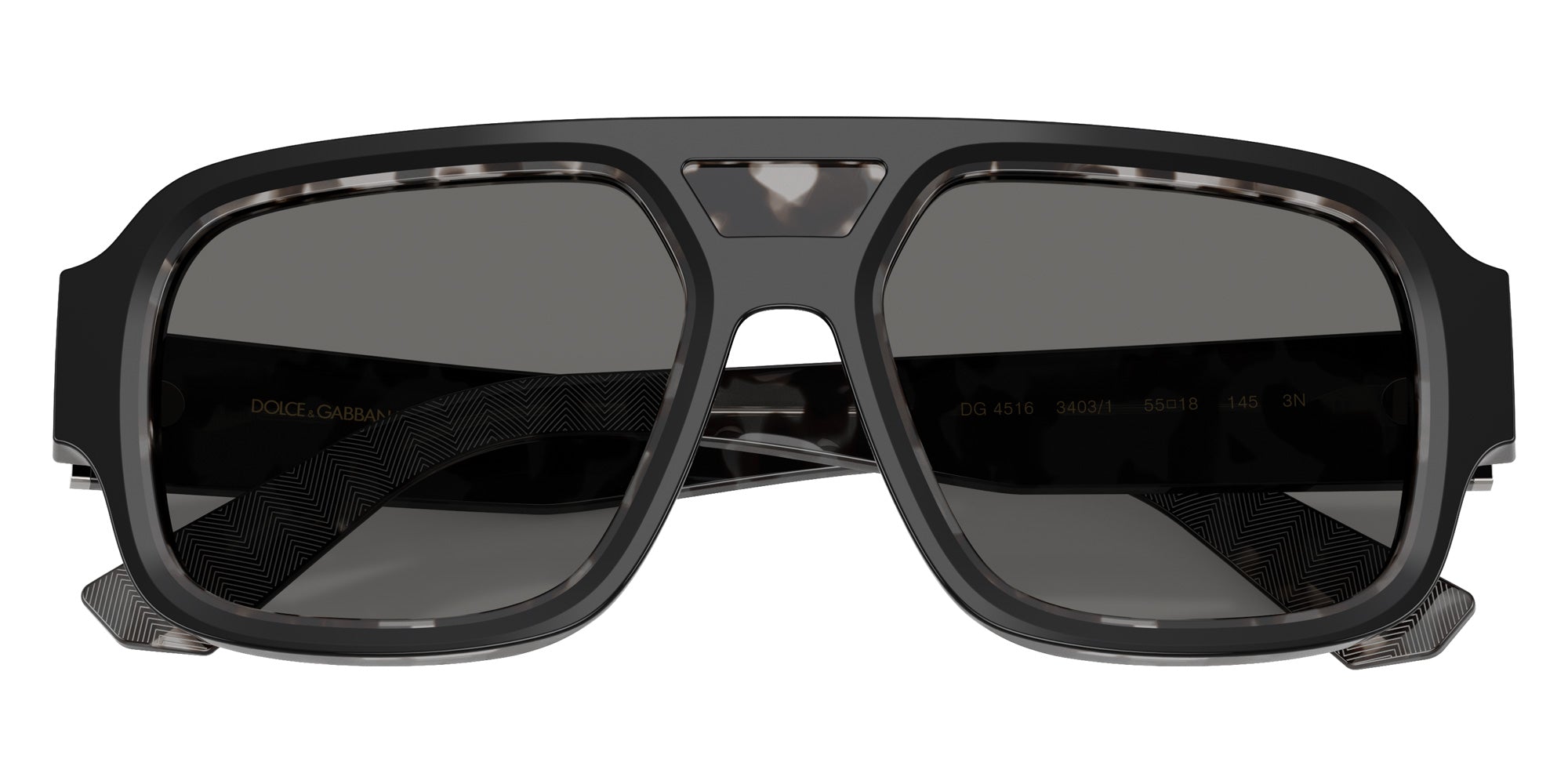 DOLCE & GABBANA DG4516 3403/1 55 - Black on Gray Havana / Gray #id:dg451634031_s:100120