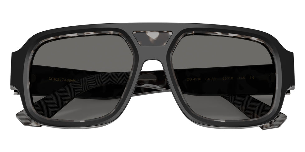 DOLCE & GABBANA DG4516 3403/1 55 - Black on Gray Havana / Gray #id:dg451634031_s:100120
