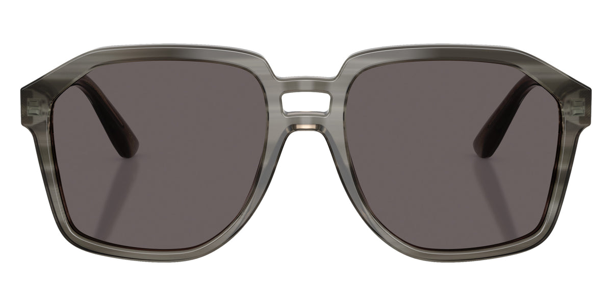 DOLCE&GABBANA DG4568 347987 56 - Transparent Gray on Striped Gray / Black Smoke #id:dg4568347987_s:100100