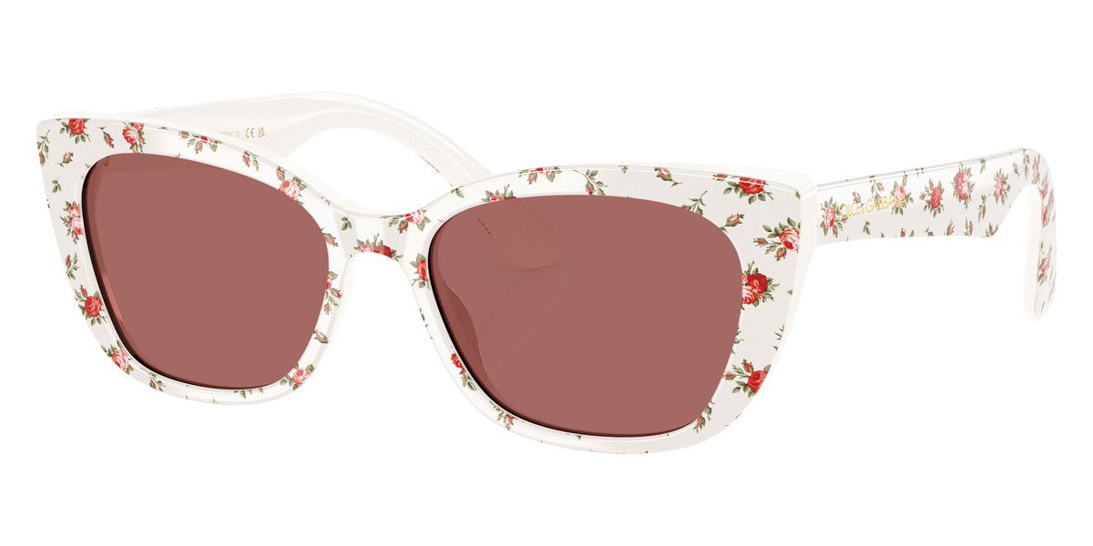 DOLCE&GABBANA DX4427 348769 49 - Print White Roses / Dark Violet #id:dx4427348769_s:100105