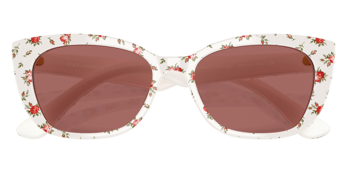 DOLCE&GABBANA DX4427 348769 49 - Print White Roses / Dark Violet #id:dx4427348769_s:100120
