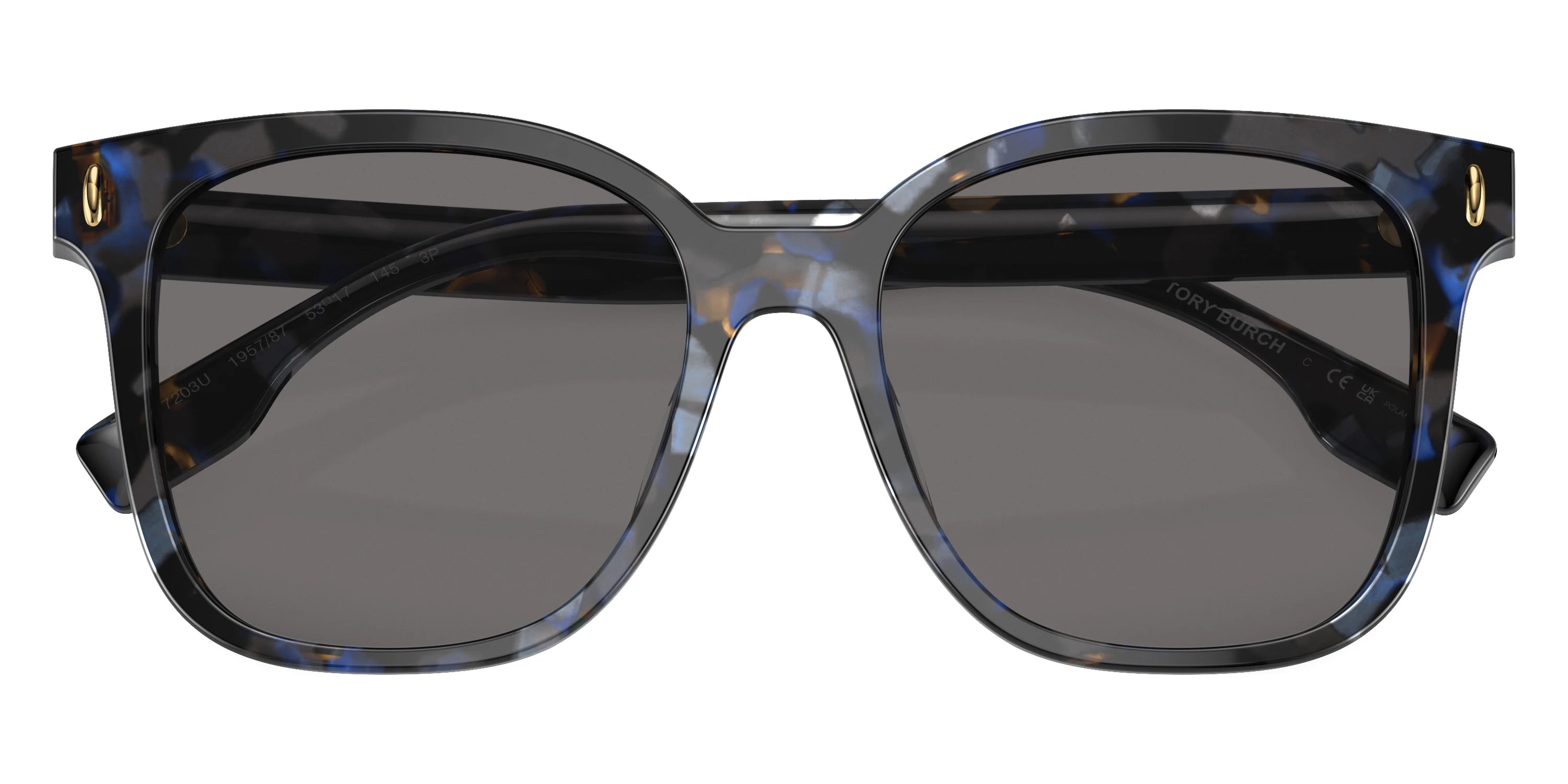 Tory Burch TY7203U 195787 53 - Blue Tortoise / Dark Gray Polarized