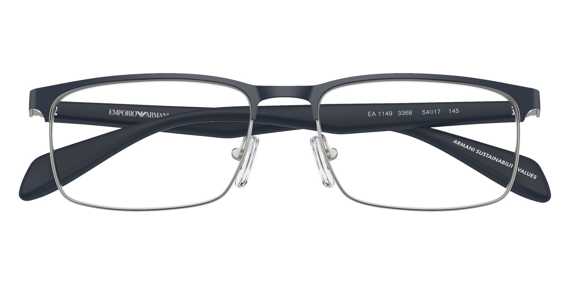 EMPORIO ARMANI EA1149 3368 56 - Matte Silver/Blue #id:ea11493368_s:100120