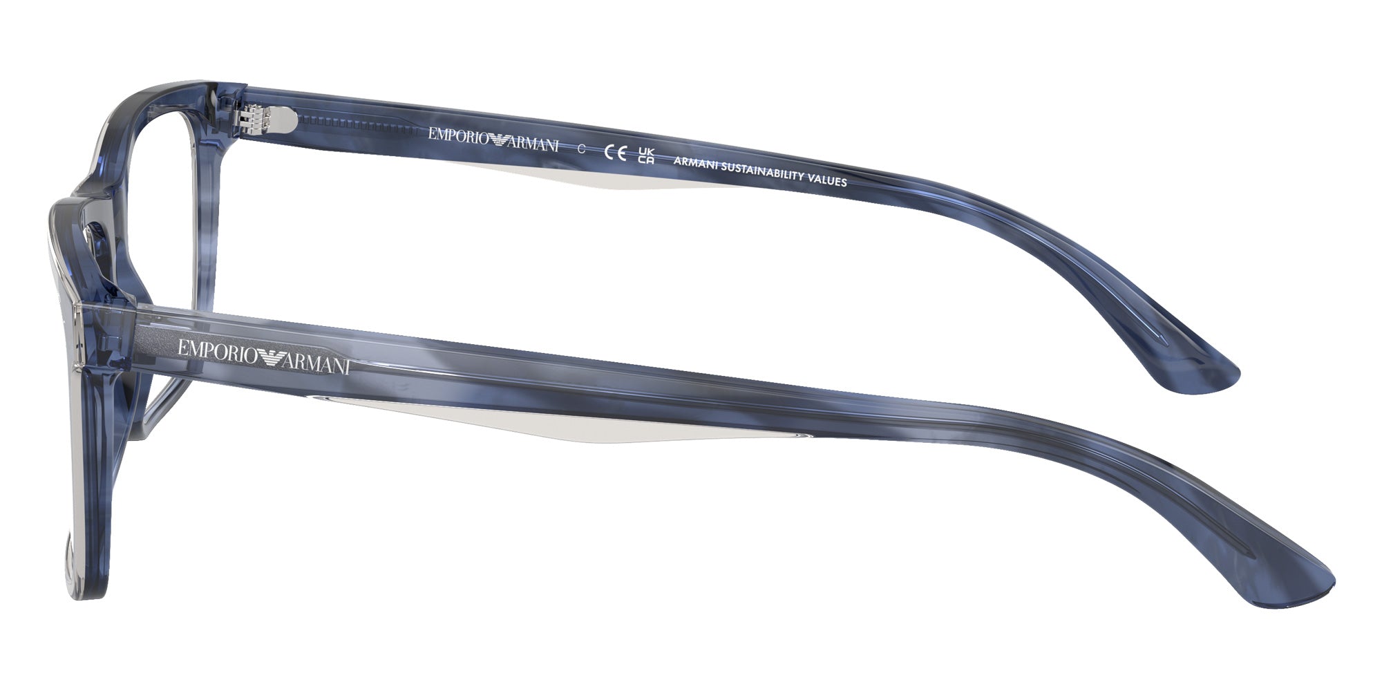 EMPORIO ARMANI EA3227 6054 56 - Shiny Blue/Top Smoke #id:ea32276054_s:100110