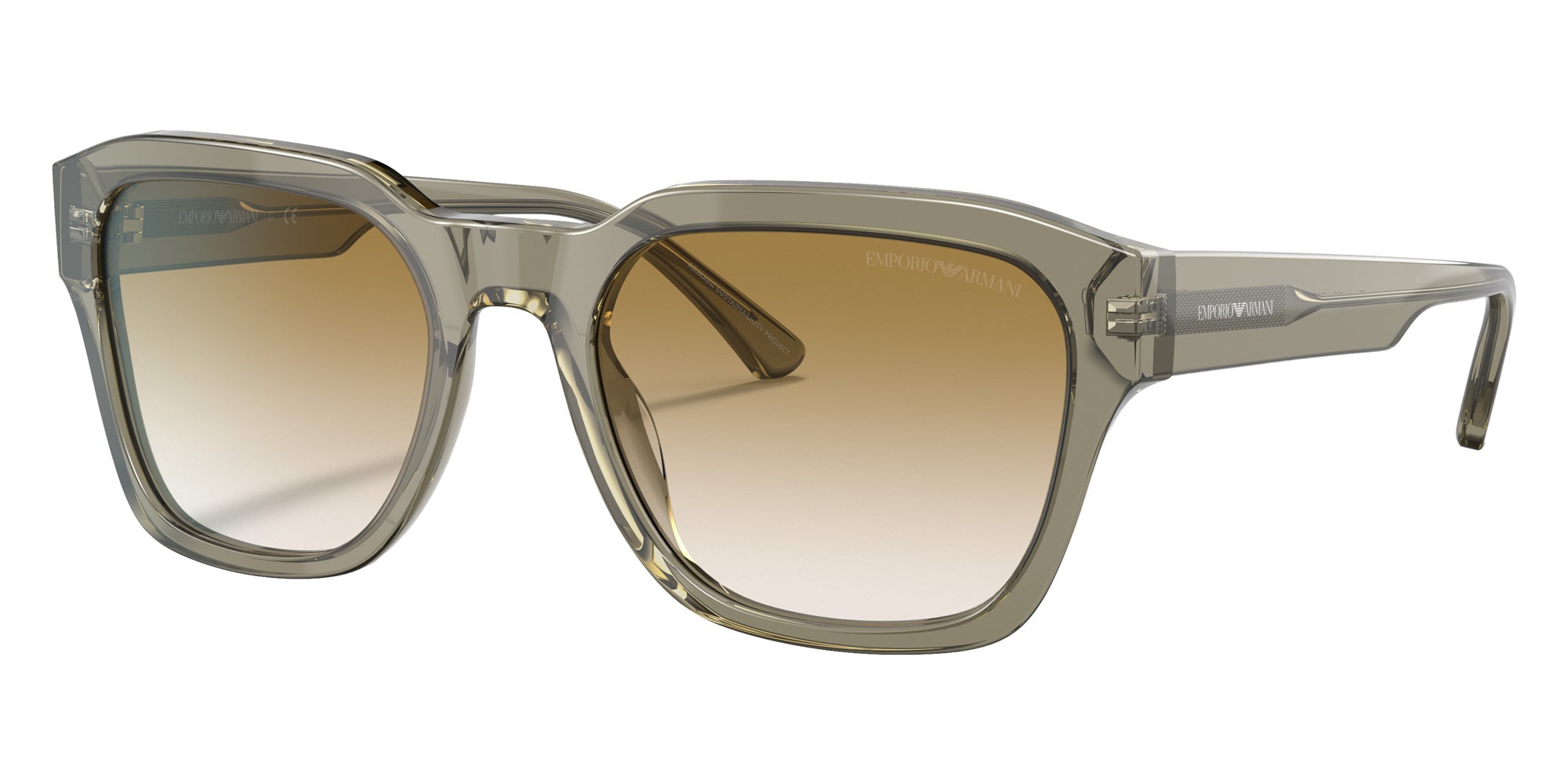 EMPORIO ARMANI EA4175 588413 55 - Shiny Transparent Green / Gradient Brown #id:ea4175588413_s:100105