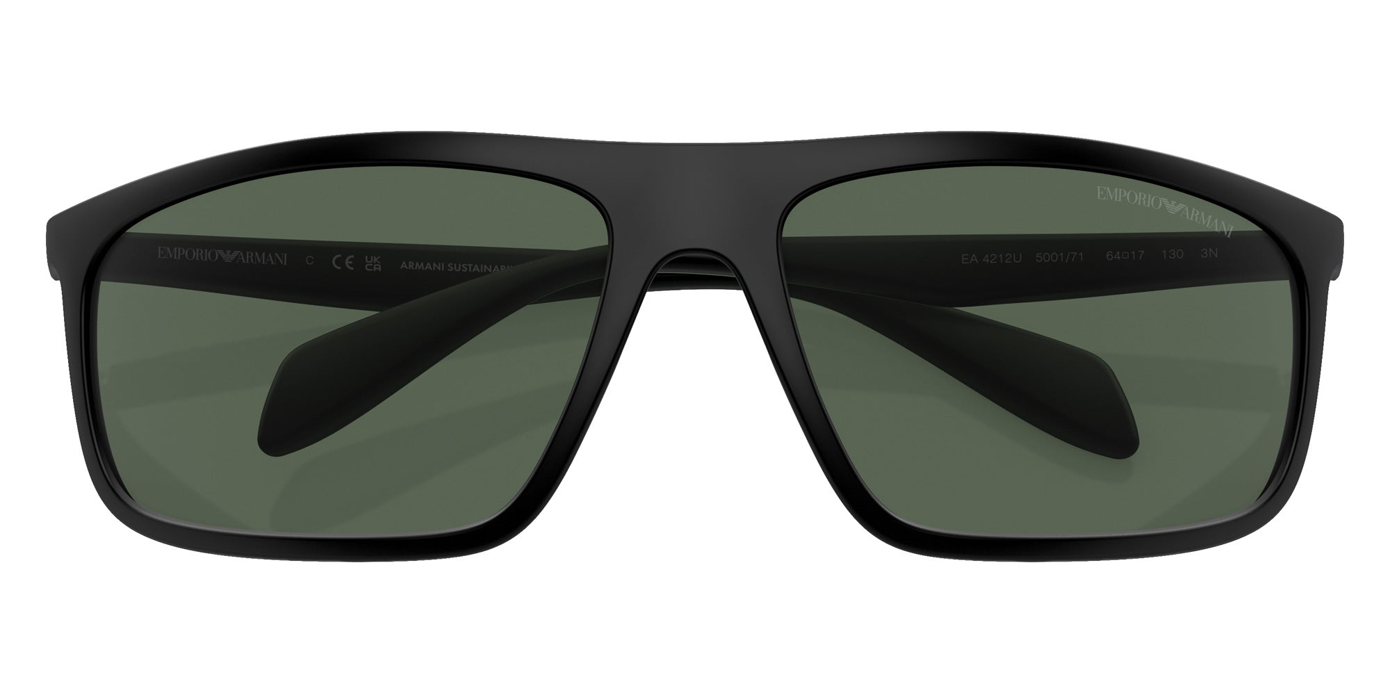EMPORIO ARMANI EA4212U 500171 64 - Matte Black/Rubber Green / Dark Green #id:ea4212u500171_s:100120
