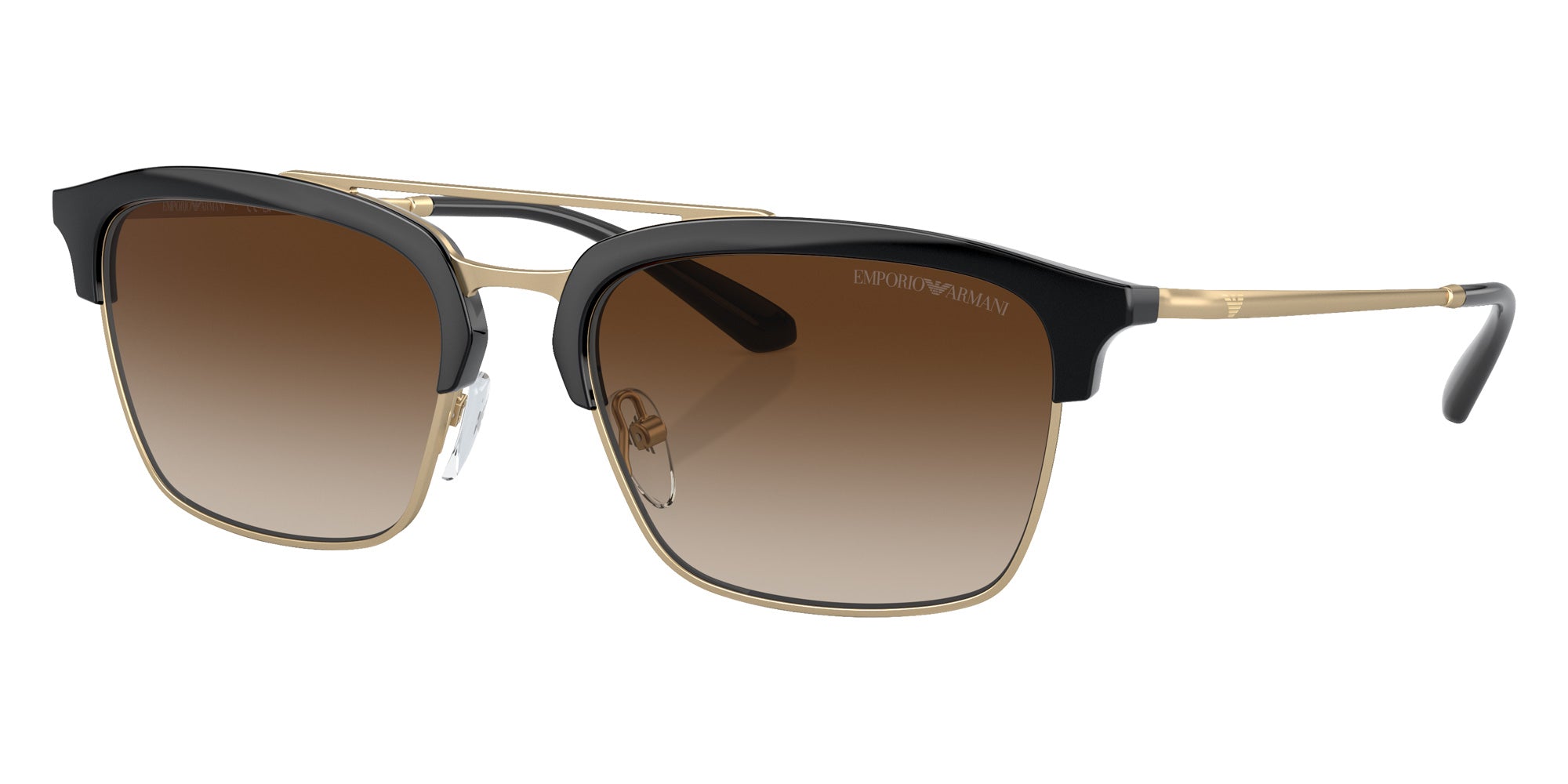 EMPORIO ARMANI EA4228 300213 55 - Shiny Black/Matte Pale Gold / Gradient Brown #id:ea4228300213_s:100105