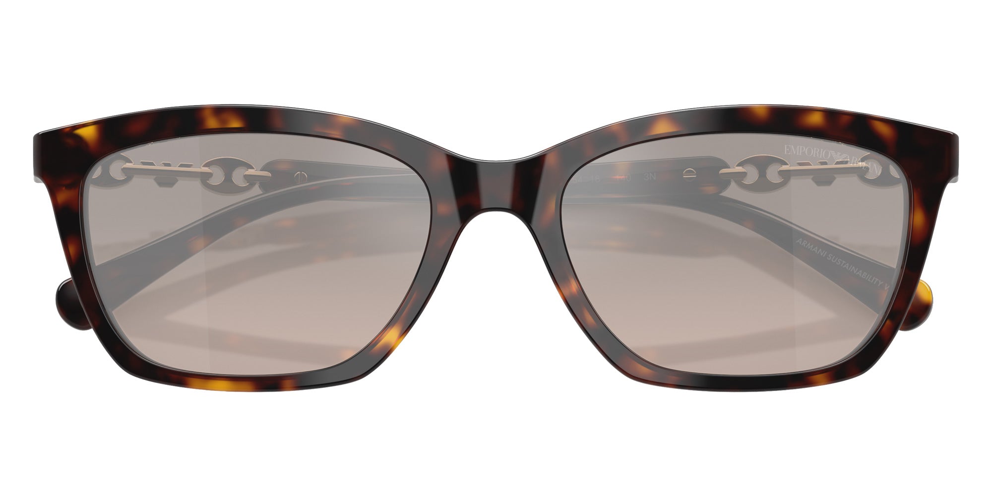 EMPORIO ARMANI EA4238 50266I 54 - Shiny Havana / Brown Grad Gray Mirrored Silver #id:ea423850266i_s:100120