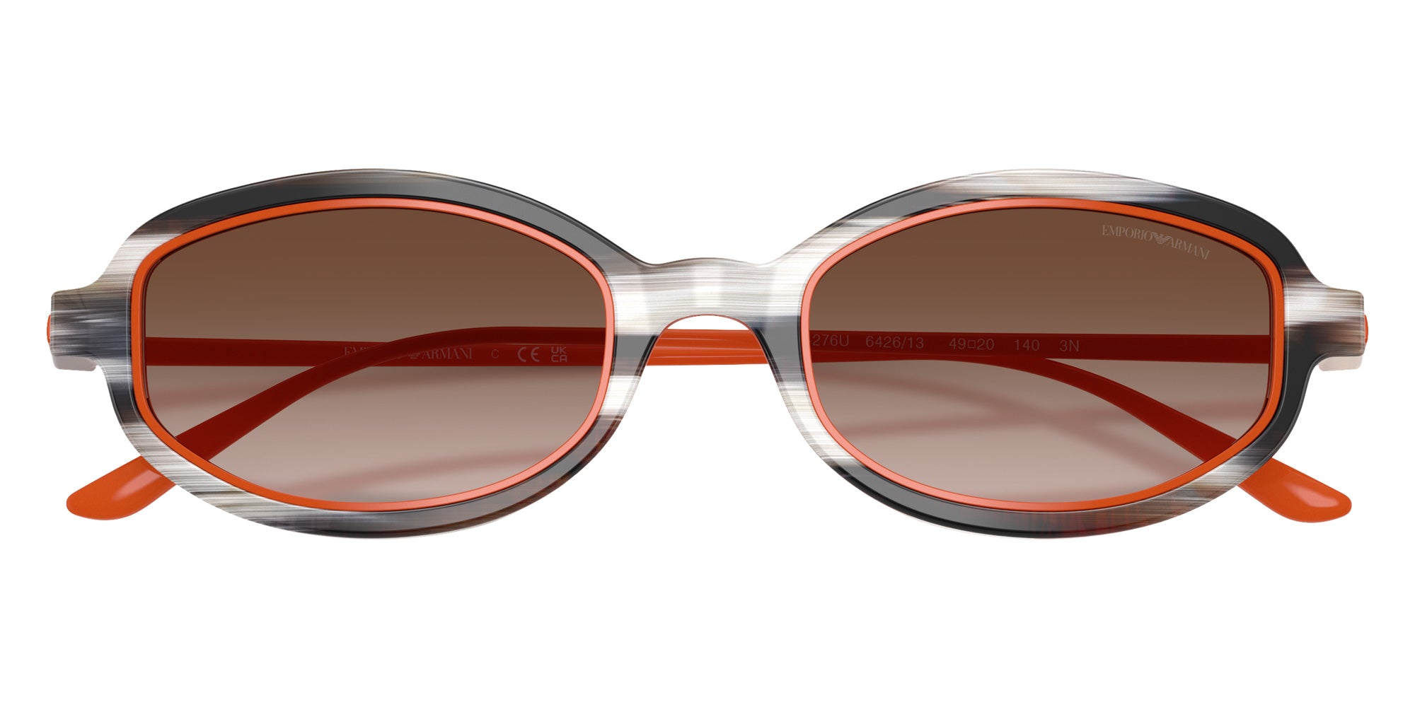 EMPORIO ARMANI EA4276U 642613 49 - Shiny Striped Beige/Orange #id:ea4276u642613_s:102100