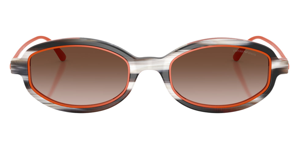 EMPORIO ARMANI EA4276U 642613 49 - Shiny Striped Beige/Orange #id:ea4276u642613_s:102120